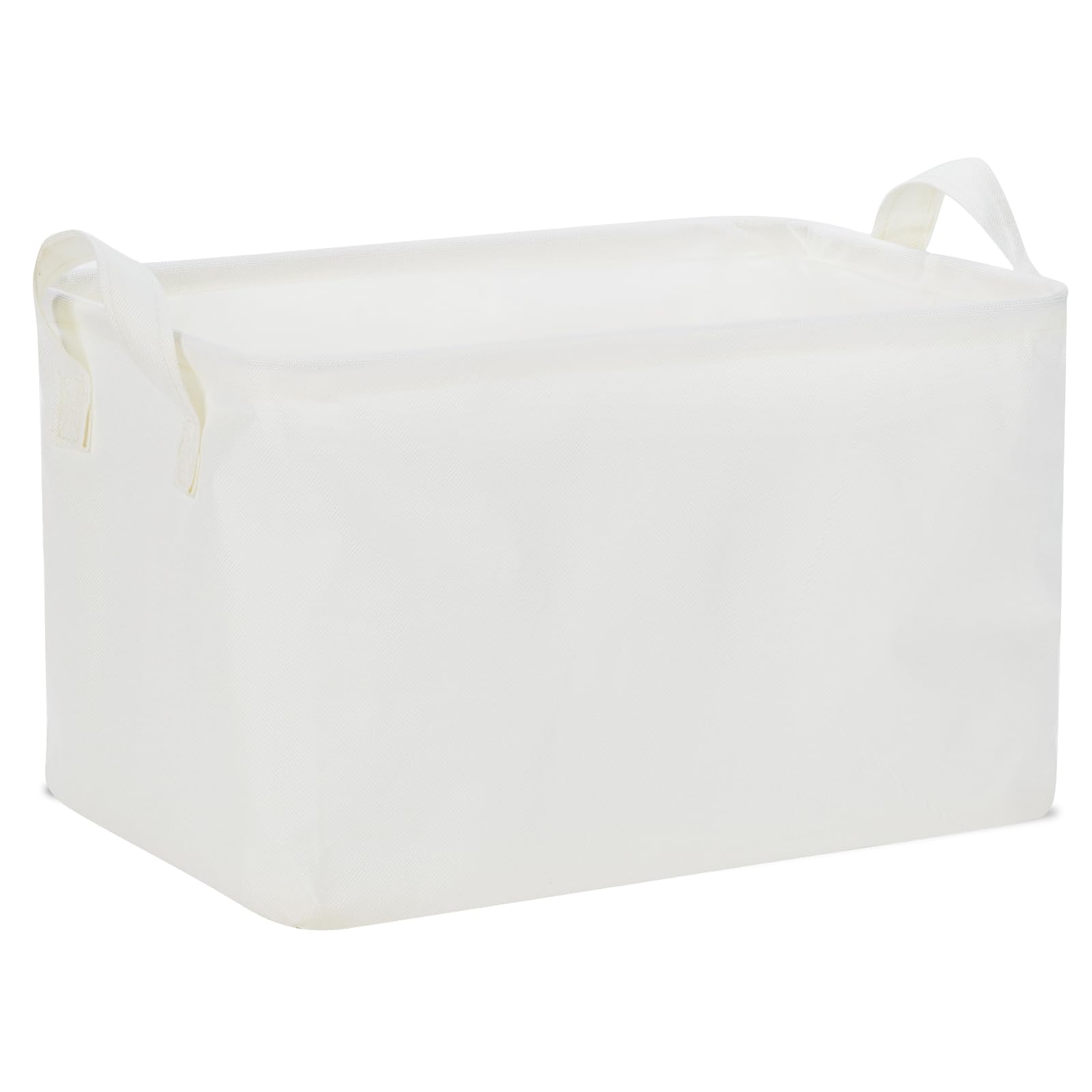 Photo 1 of Bidtakay Rectangular Storage Basket,Waterproof Large Storage Bins Box with Handles, Shelf Baskets for Home Office Closet, Decorative Storage Baskets for Home (15"x10"x9"- White)