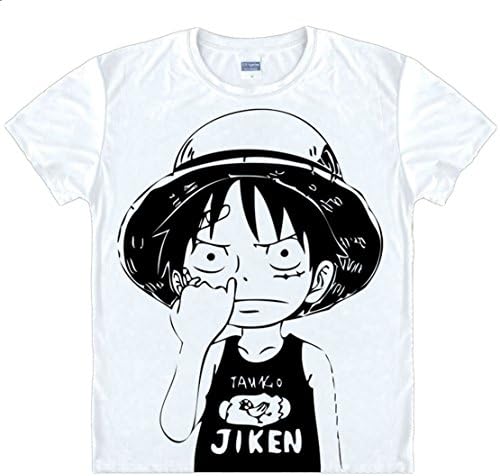 Life Star Anime One Piece luffy T-Shirt Summer Printed Short Sleeves T-shirt Tee luffy10,US M