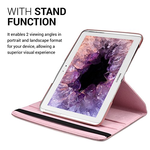 kwmobile Case 360 for Samsung Galaxy Note 10.1 Case with stand - protective tablet cover with standing function in rose gold