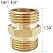 HQMPC Garden Hose Adapter Male to Male 3/4 Inch Brass Connector Double Male