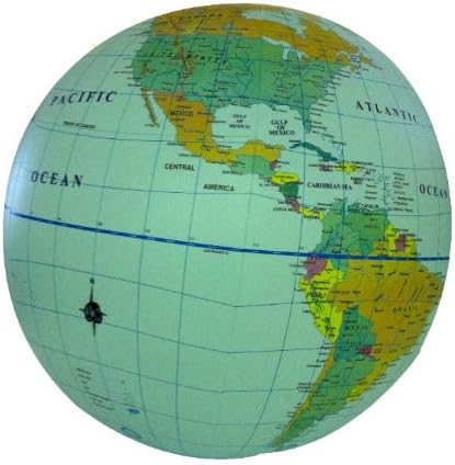 Inflatable 12" Political Globe- Blue Ocean