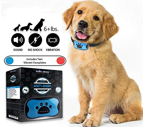 Paws Lover Anti Bark Collar Humane, No Harm Shock Bark Collar for Small Medium Large Dogs – 7 Tone Levels – Sensitivity Adjustable, Sound Beep and Vibration No Bark Training Control