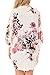 Women Fashion Floral Print Kimono Cardigan Cover Up Loose Blouse Beach Party Wear Rose Red XXL