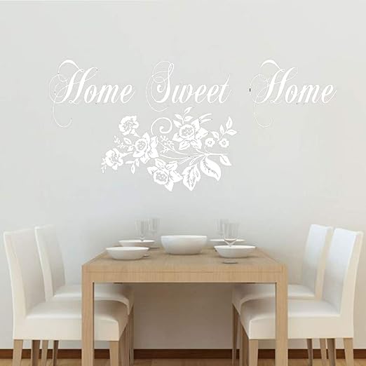 Yiyiyaya Hogar Dulce Hogar Calcomania De Pared Patron De Flores