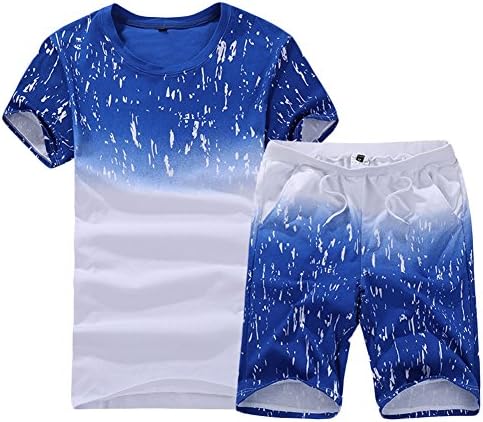 Mens Sports Short Sleeve T-Shirt & Shorts Set Men's Leisure Set