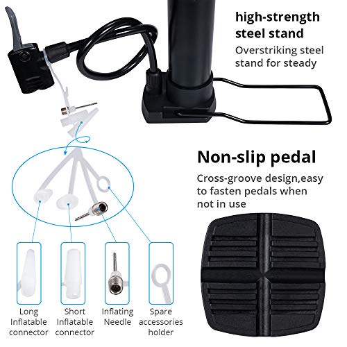 image for Sigoobal Bike Pump Portable, Mini Foot Activated Bicycle Tire Air Pump