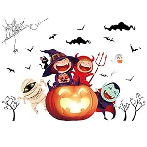 YWLINK Vinilo Impermeable De PVC Calabaza Luz/Bruja/MurciéLago ...