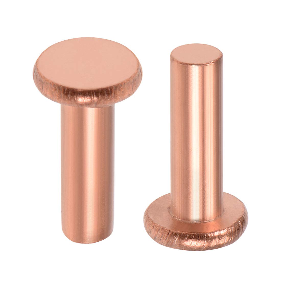 sourcing map 25 Pcs 13/64" x 5/8" Flat Head Copper Solid Rivets Fasteners