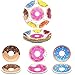 Pandecor Donut Party Supplies - Serves 24 Guests - 99 Pieces Donut Party Disposable Tableware,Includes Happy Birthday Banner Tablecover Napkins 9 Inch Plates 7 Inch Plates and Cups