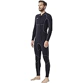 Hevto Men Wetsuits 3/2mm Neoprene Wet Suit Back Front Zip in Cold Water for Surfing Swimming Diving
