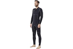 Hevto Men Wetsuits 3/2mm Neoprene Wet Suit Back Front Zip in Cold Water for Surfing Swimming Diving