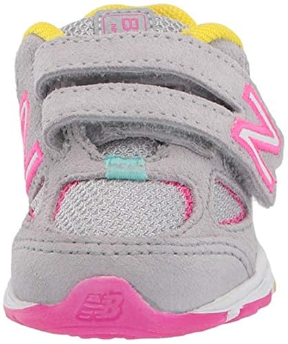 New Balance Kid's 888 V2 Hook and Loop Running Shoe, Grey/Rainbow