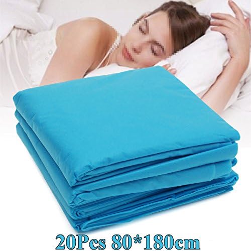 20 pc disposable non-woven waterproof oil sheets beauty massage tattoo fire treatment sheets?blue color,80 180cm