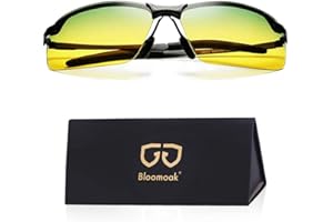 B BLOOMOAK Night Driving Glasses, Polarized Sports Night Vision Glasses - Anti glare, UV 400 Protection, Ultra Light