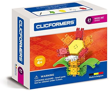 Clicformers Flower 21Pc Set Educational Building Blocks Kit, Construction STEM Toy, Creative Building Bricks