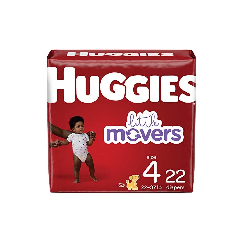 Baby Diapers Size 4 (22-37 lbs), 22 Ct, Huggies Little Movers