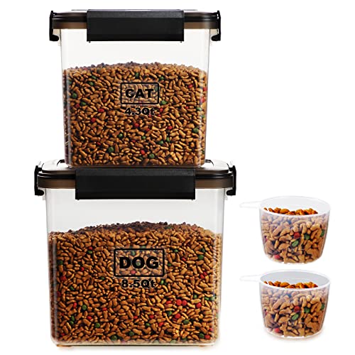 Cat Food Storage Containers, Lockcoo 2Pack Airtight Pet Dog Food