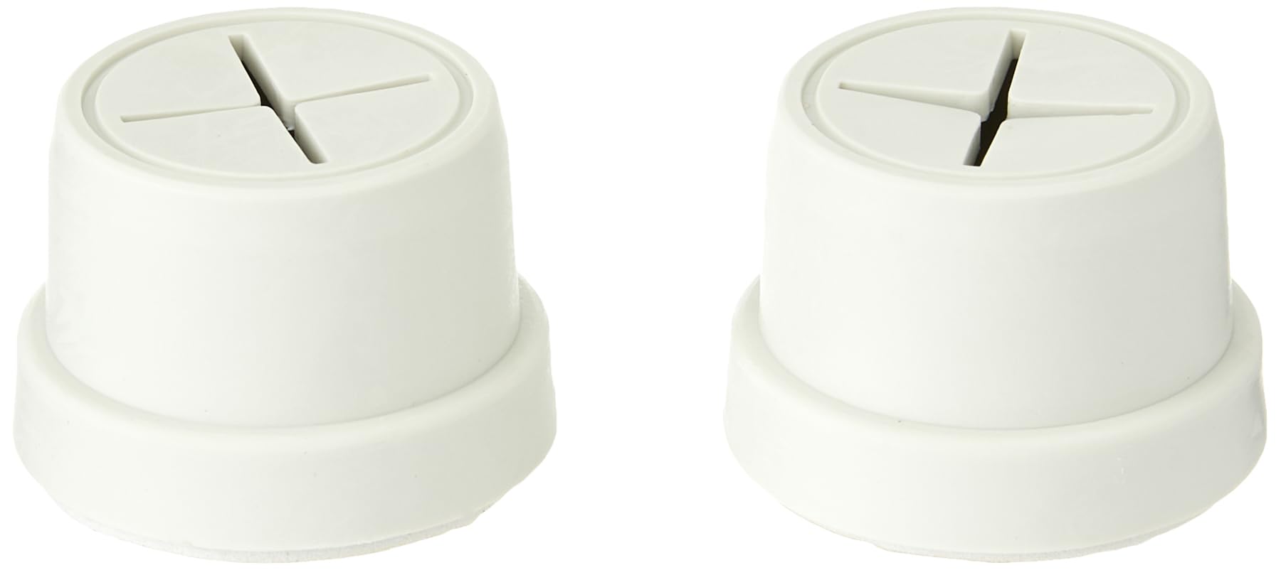 Merriway® BH01555 (2 Pcs) Single Soft Rubber Push In Towel Cloth Holders, Screw or Self Adhesive Fix White - Pack of 2 Pieces