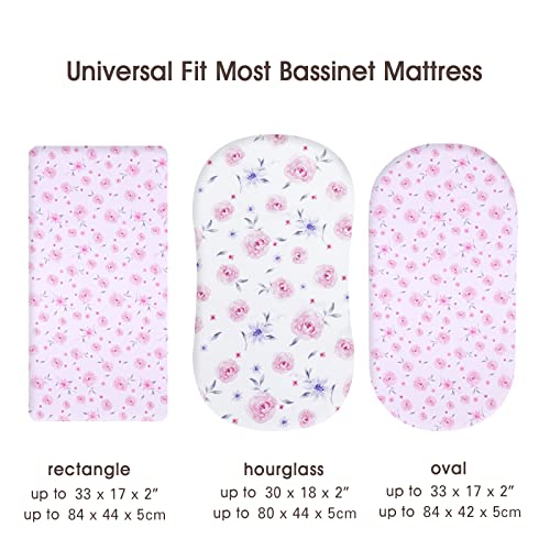 PHF 3 Pack Soft Sheets, Floral Comfy Polyester Cradle Sheets