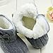 DZT1968 Baby Girl Soft Anti Slip Sole Knit Cotton Bowknot Shoes Snow Boots Socks (0~6 Months, Gray)