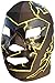 Deportes Martinez Mexican Wrestling Mask – Authentic Luchador Lucha Libre Mask, Handmade in Mexico – Pro Fit Adult Size – Dr Wagner Black Yellow