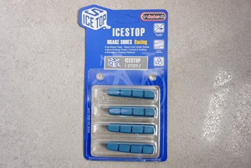 IceStop Top Grade Carbon Brake Pads Bicycle - Supplied as 2 Pairs of 55mm Blue Bicycle Brake Pads