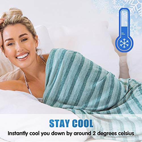 Cooling Blanket with Double Sided Cold Effect, Twin/Full Size Lightweight Breathable Summer