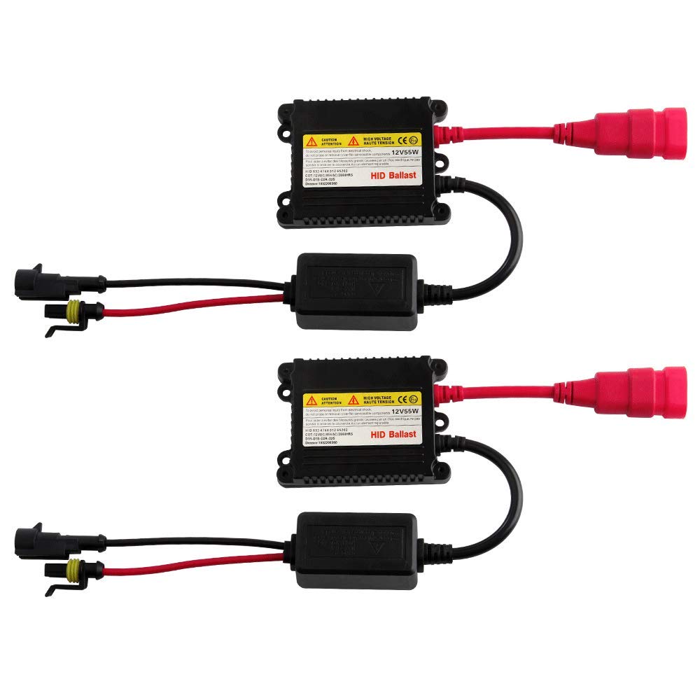 yifengshun 12V 55W Universal Ballast Kit Xenon DC HID Replacement Reactance, 2pcs All Series for H1 H3 H4 H7 H10 H9 9005 9006 D2r D2s