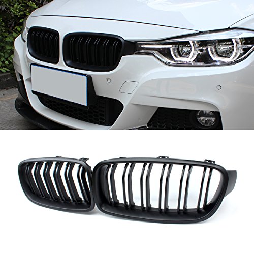 F30 Grille,ABS Front Replacement Kidney Grill for 3 Series F30 F31 Matt Black