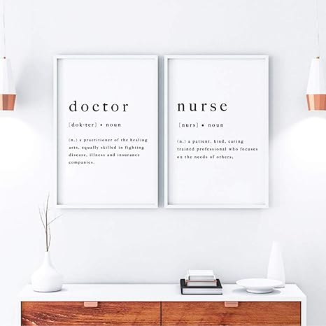 Medico Enfermera Definicion Arte De La Pared Impresiones