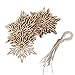 rosenice 10pcs Wooden Snowflake Pendant Christmas Decoration Embellishments with String