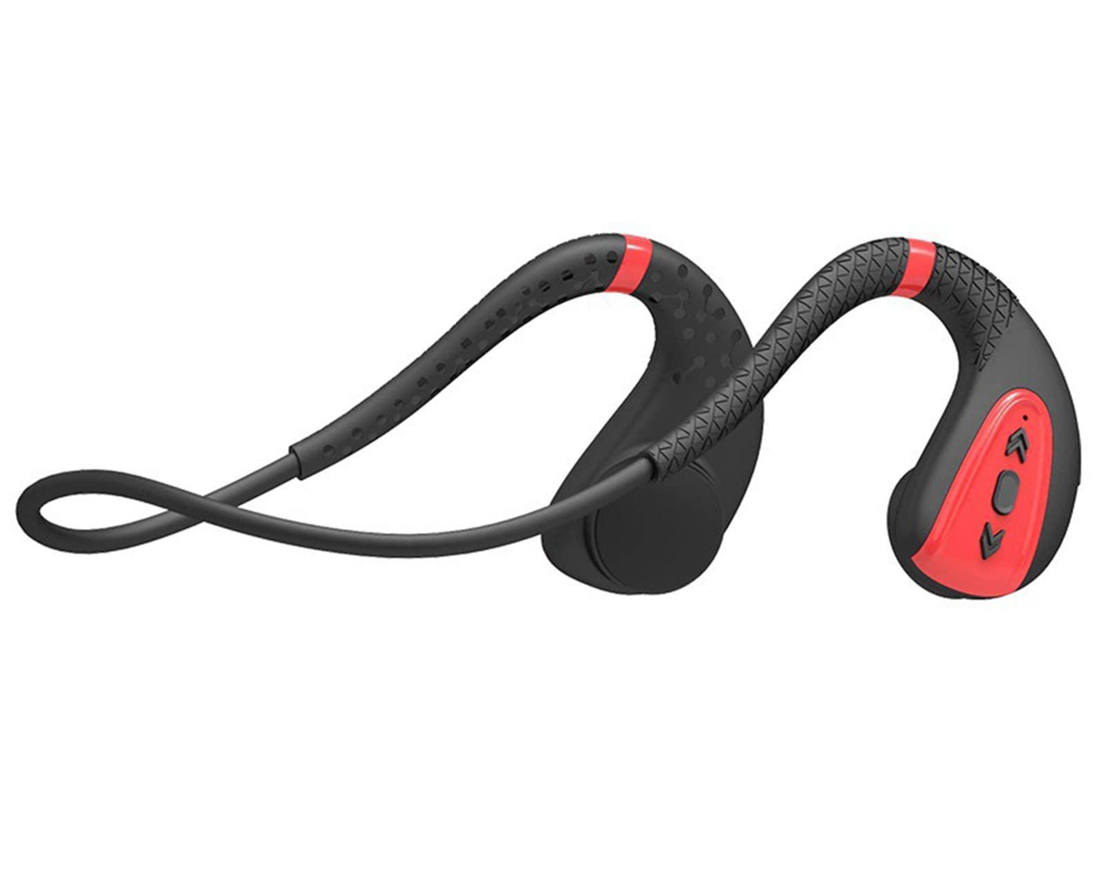 ESSONIO IPX8 Waterproof Headphones Swimming Underwater Bone Conduction with 8GB Memory 8H Playtime for Diving and Gym Jogging RED