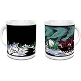 Wondermugs Alaska Northern Lights Magic Mug - Color Changing Mug - Coffee Mug - Wolves - Aurora Borealis - Winter Solstice - Holiday Gifts - 11oz size