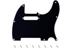 Banworks 3 Ply Tele Pickguard 8-Hole Electric Guitar Pickguard Scratch Plate for USA/Mexican Fender Modern Style Standard Tele Telecaster JT/HB-03 Glossy Black