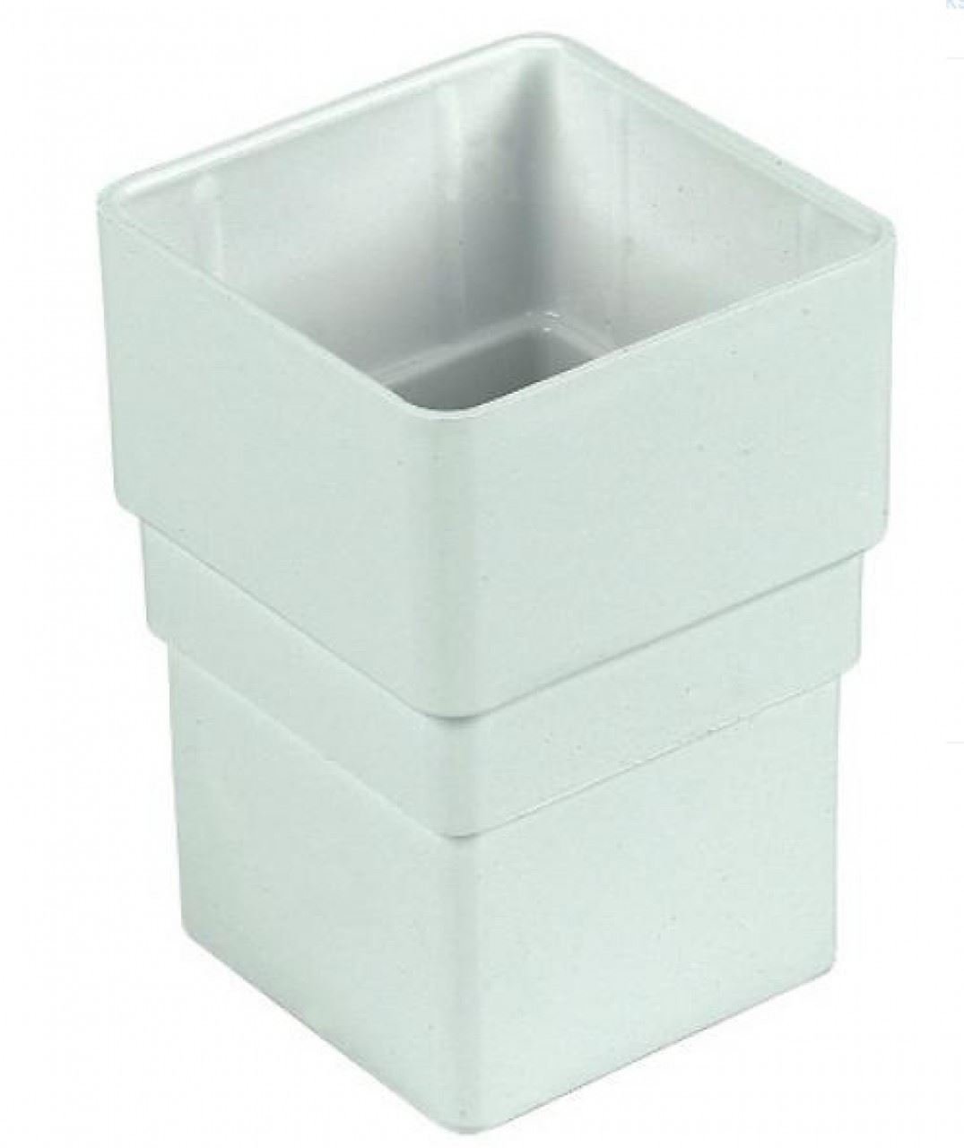 FLOPLAST 65mm Square Downpipe Socket - White