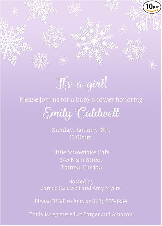 purple winter wonderland baby shower