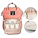 Diaper Bag Backpack,Large Capacity Multi-Function Waterproof Travel Nappy Bags, Nursing Bag for Baby Care,Stylish and Durable. (Orange-Pink)
