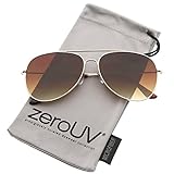 zeroUV - ClassicTeardrop Full Metal Frame Gradient Flat Lens Aviator Sunglasses 59mm