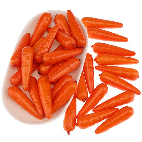 Gresorth 30 PCS Mini Size Artificial Carrot Fake Vegetable Home Kitchen Decoration