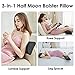 Jiaao Half-Moon Bolster Pillow for Back Pain Memory Foam Knee Support Pillow for Side & Back Sleepers, Orthopedic Half Round Leg Elevator for Sleep, Including Bonus Cover with Invisible Zipper, Gray