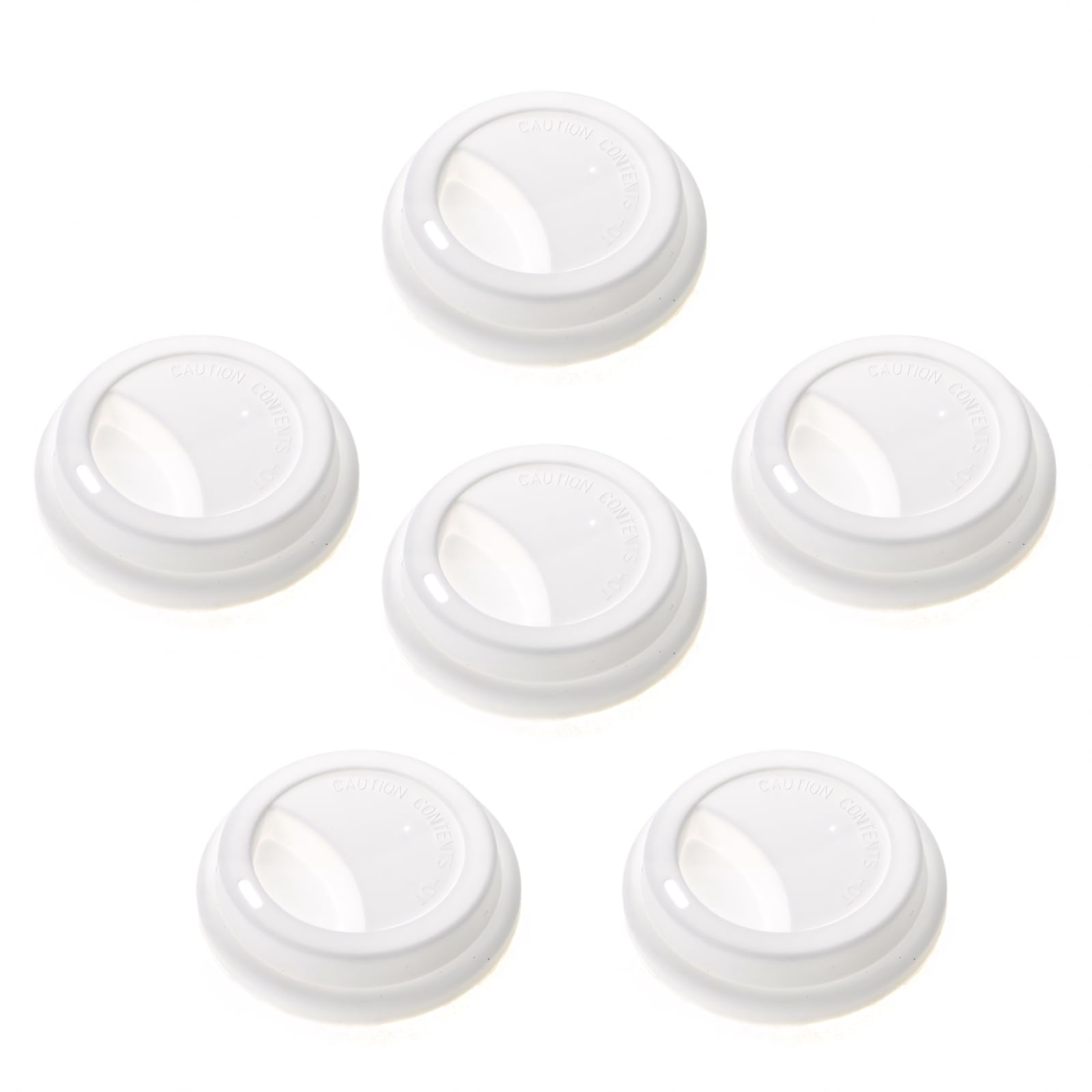 Photo 1 of Aspire 6 PCS Silicone Drinking Lid Cup Lids, Reusable Coffee Cup Covers/Lids (Fits cups 3.46-3.62 inches) - WHITE