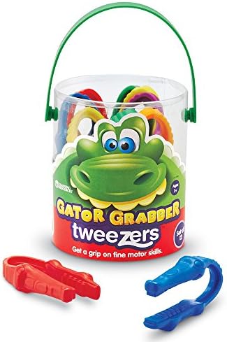 Learning Resources Gator Grabber Tweezers, Fine Motor Toy, Various Colors, Set Of 12, Ages 2+