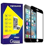 iphone 6s plus screen protector,Yoyamo 3D Full Cover High Definition Round Angle Crystal Clear High Response Hard Tempered-Glass Screen Protector for Apple iPhone 6 plus and 6s plus (Black)