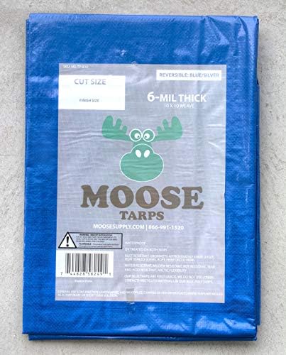 30' x 60' Waterproof Tarp | Medium Duty Reversible Blue/Silver | Multipurpose Indoor/Outdoor Use: Tents, Wood Cover, Furniture, Car, Boat, Pool, & More | Tear Resistant