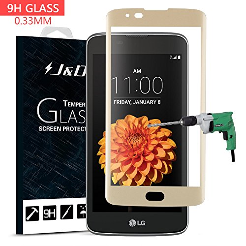 LG K7 Screen Protector, J&D [Tempered Glass] HD Clear Ballistic Glass Screen Protector for LG K7 - Protect Screen From Drop and Scratch (1 Pack)