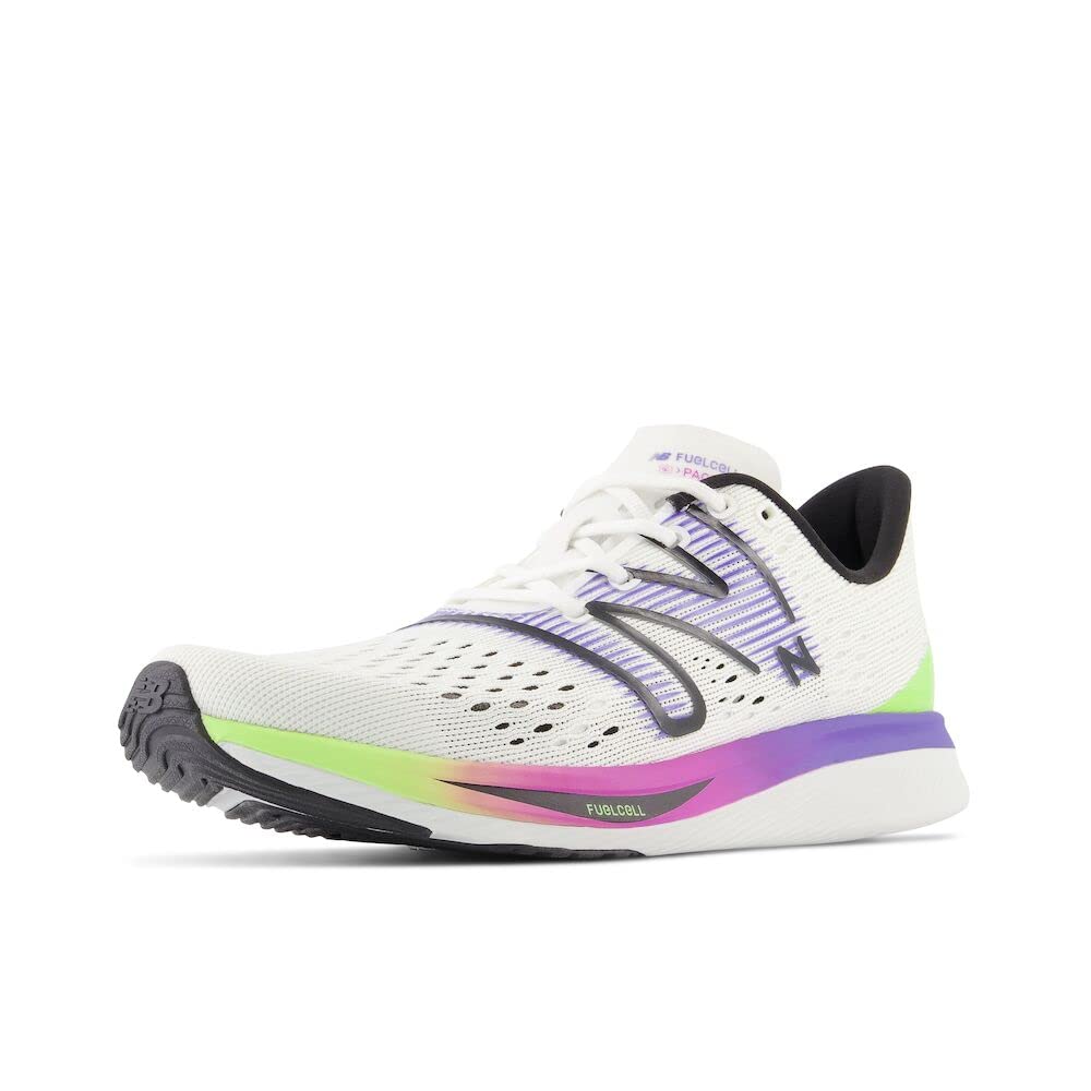 New Balance Women’s FuelCell SuperComp Pacer V1 Running Shoe, White/Electric Indigo/Thirty Watt, 5