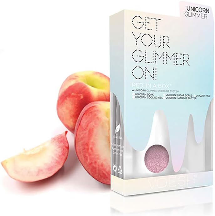 Voesh Pedi in a Box Glimmer Spa Professional Pedicure Set - Unicorn Glimmer