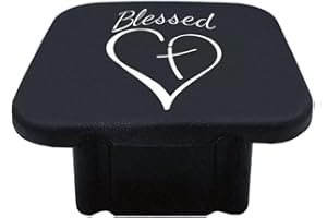 XIAREN 2 Inch Blessed Cross and Heart Christian Trailer Hitch Tube Cover Plug Cap, Tow Hitch Receiver Tube Hitch Rubber Plug Cover fits 2 Inch Trailer Hitch Receiver