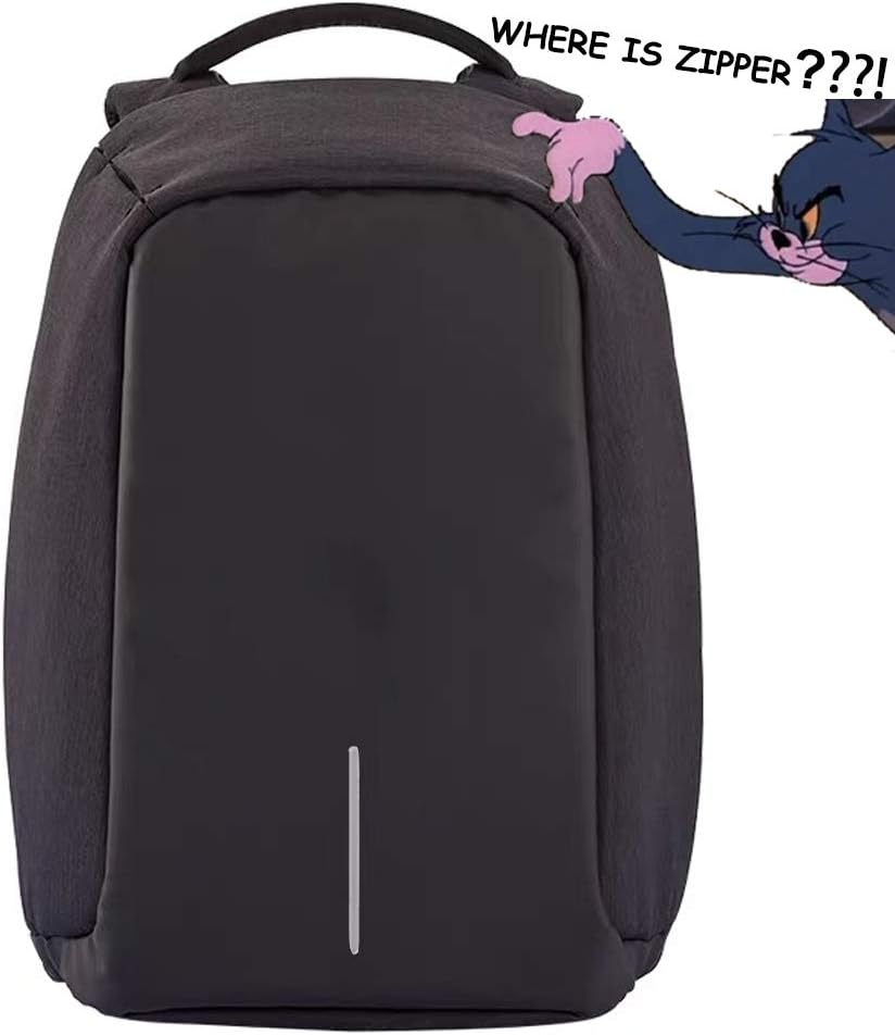 Anti-theft Travel Backpack,Waterproof School Business Computer Bookbag with USB Charging Port for Men and Women fits 16.7 inch Laptop-Black