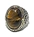 KAR 925K Stamped Sterling Silver Men Natural Tiger Eye Ring I1B